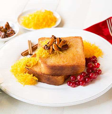 Rabanadas com crocante de frutos secos